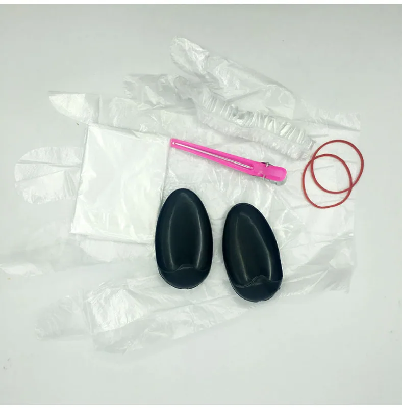 Hair dyeing tools, six-piece hairdressing set, hair dyeing shawl, disposable hat, gloves, baking oil, DIY barbershop supplies 10