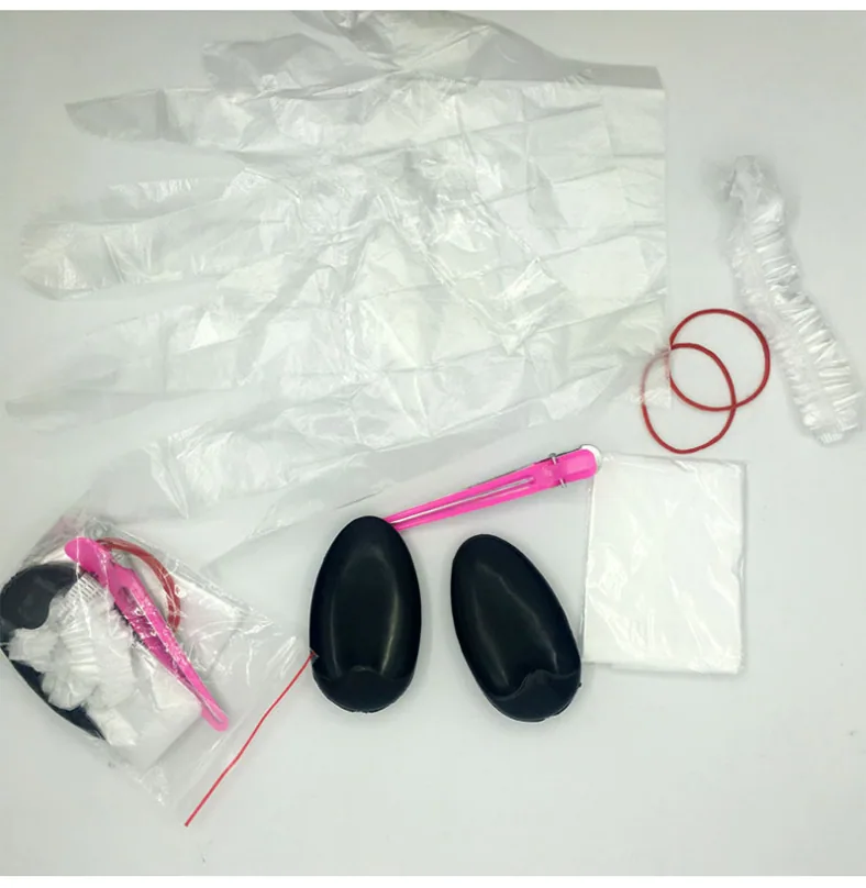 Hair dyeing tools, six-piece hairdressing set, hair dyeing shawl, disposable hat, gloves, baking oil, DIY barbershop supplies 9
