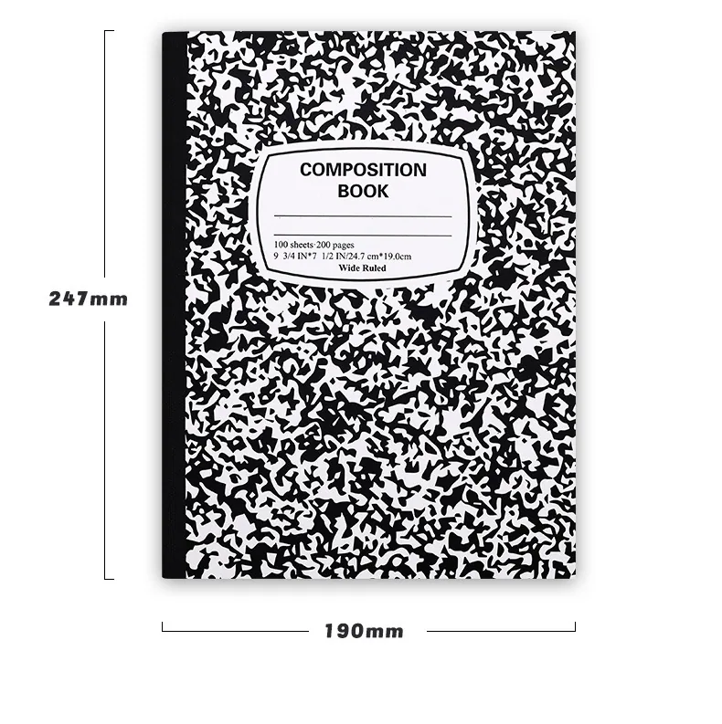 Buku nota catatan sastera dan seni cetak tersuai menebal pejabat jahitan garis mendatar B5 kreatif membalut belakang rentas sempadan 9