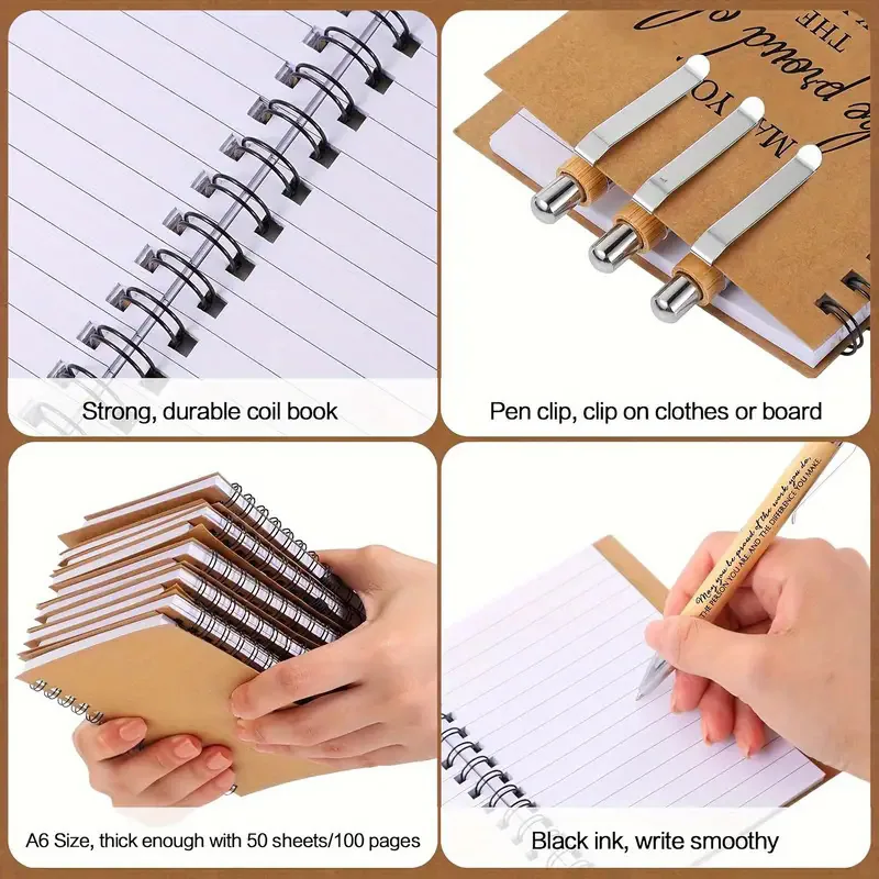 Amazon cross-border environmental protection bamboo press into oil ballpoint pen inspirational language book keychain set book 11