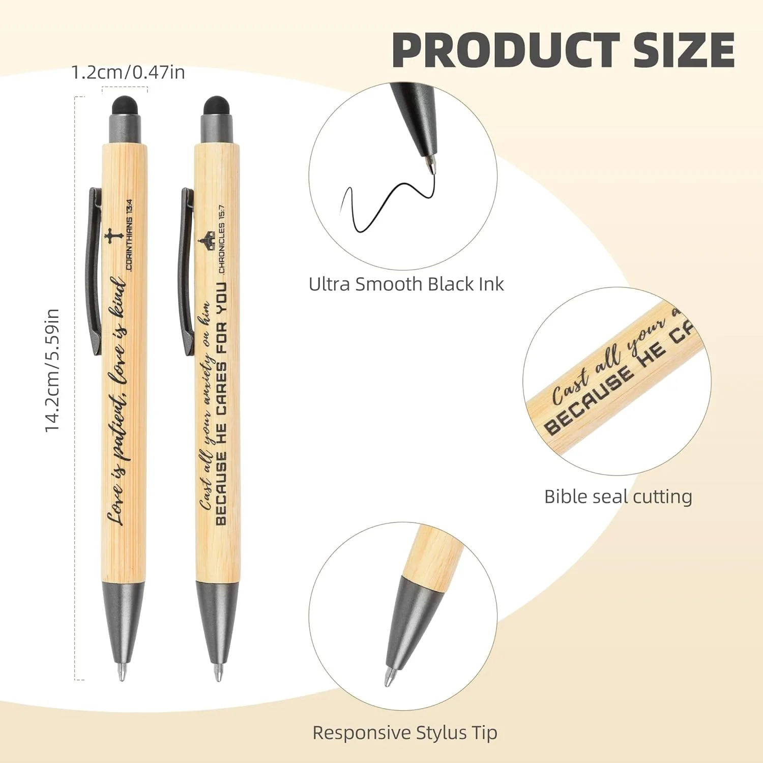 Bible Inspirational Stylus Pens Bulk Christian Pens with Scripture Great for All Ages Office and School Also Makes Great Mothers
