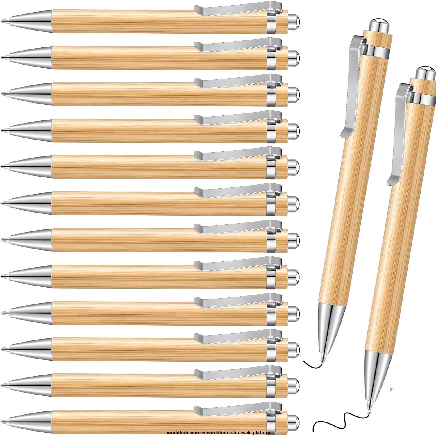 Supply bamboo ballpoint pen bamboo tube pen wholesale printable bamboo wood office laser laser bamboo pole advertising pen 6
