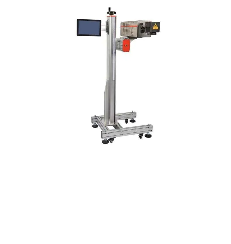 Yaomatec Flying CO2 เครื่องทำเครื่องหมายด้วยเลเซอร์ขวดพลาสติกรหัส QR วันที่สแกนอัตโนมัติเครื่องพิมพ์อิงค์เจ็ท 6