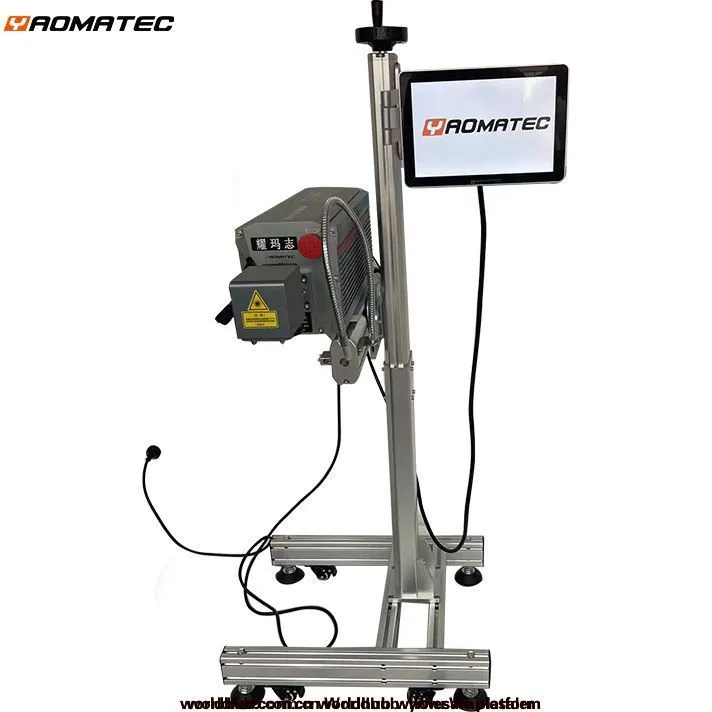Yaomatec Online Flying CO2 Laser Printer PET Bottle Laser Marking Machine EXP Manufacturing Date