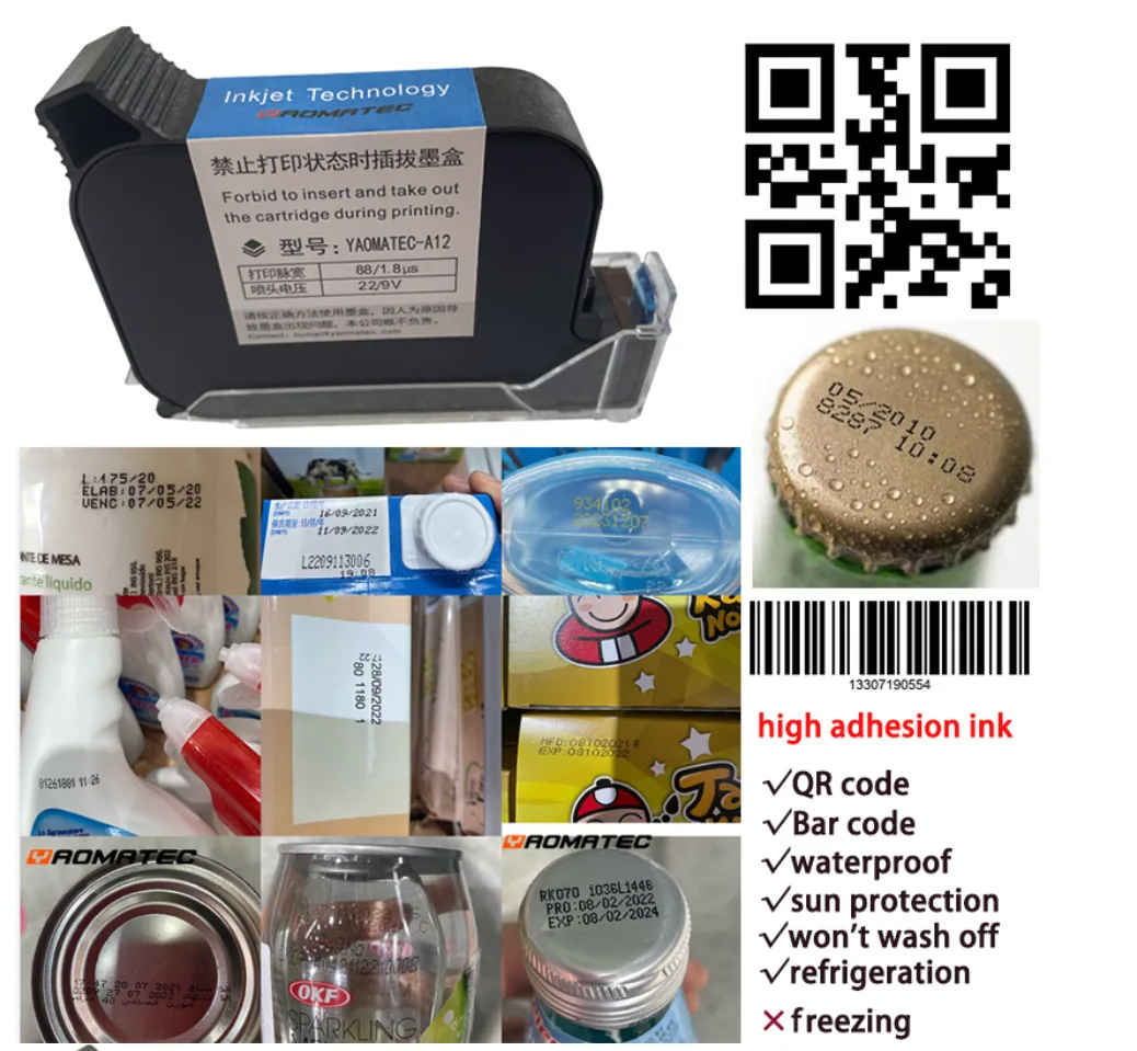 Yaomatec Small Mini Handheld Can Concave and Convex Packaging Bags Production Date Printer Printer 9