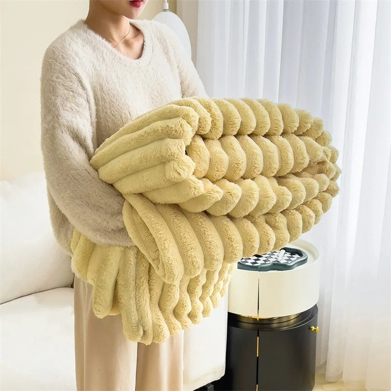 Rabbit plush blanket multifunctional nap blanket falley fleece summer air conditioner quilt small blanket sofa cover blanket car 7