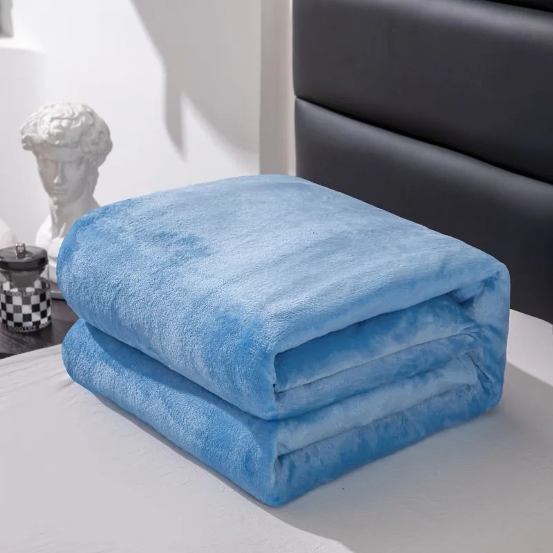 Cross-border Amazon plain fleece blanket cover blanket casual blanket four season bed linen gift solid color blanket 10