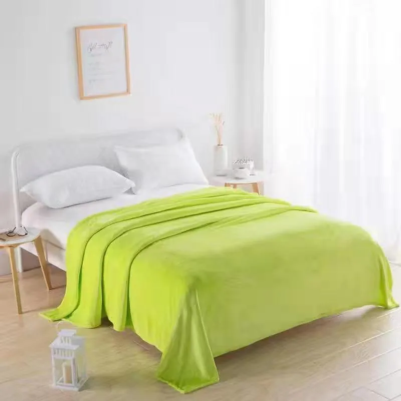 Cross-border Amazon plain fleece blanket cover blanket casual blanket four season bed linen gift solid color blanket 17