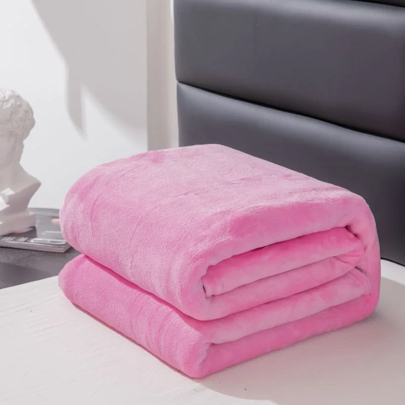 Cross-border Amazon plain fleece blanket cover blanket casual blanket four season bed linen gift solid color blanket 5