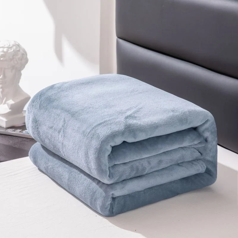 Cross-border Amazon plain fleece blanket cover blanket casual blanket four season bed linen gift solid color blanket 6