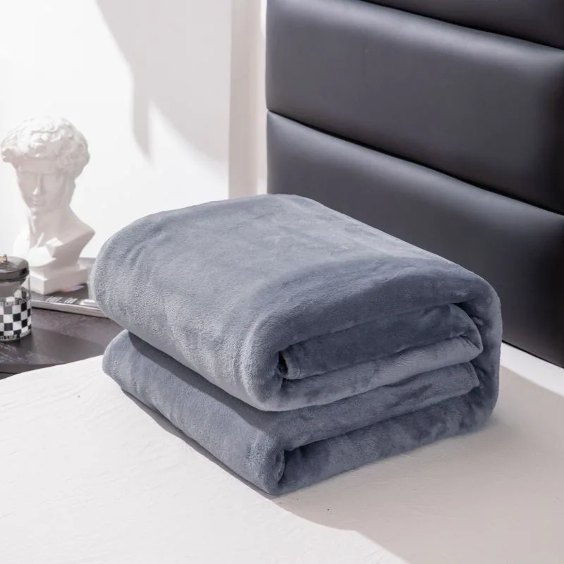 Cross-border Amazon plain fleece blanket cover blanket casual blanket four season bed linen gift solid color blanket 18