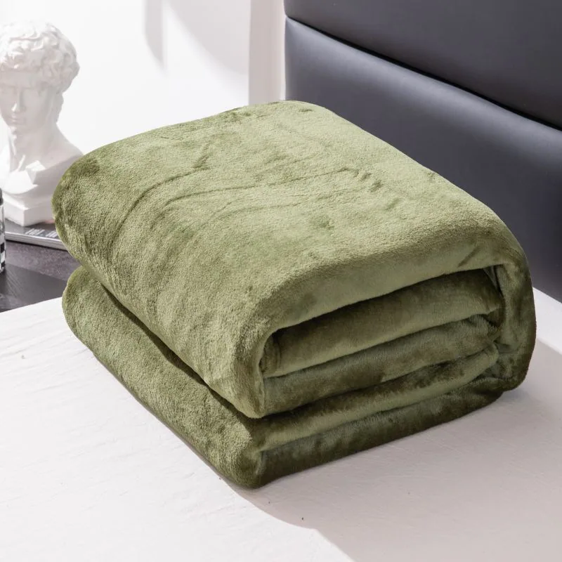 Cross-border Amazon plain fleece blanket cover blanket casual blanket four season bed linen gift solid color blanket 2