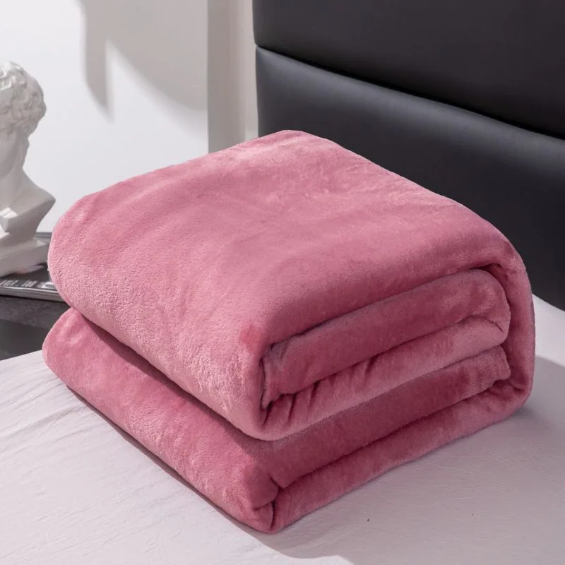 Cross-border Amazon plain fleece blanket cover blanket casual blanket four season bed linen gift solid color blanket 12