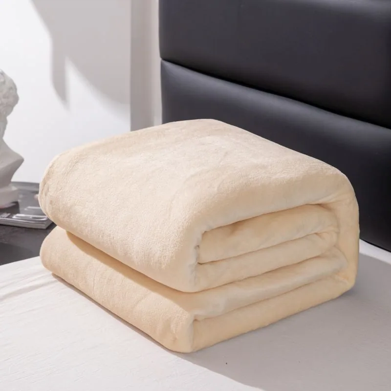 Cross-border Amazon plain fleece blanket cover blanket casual blanket four season bed linen gift solid color blanket 14