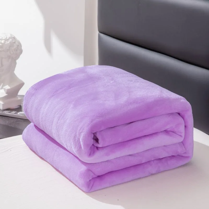 Cross-border Amazon plain fleece blanket cover blanket casual blanket four season bed linen gift solid color blanket 8