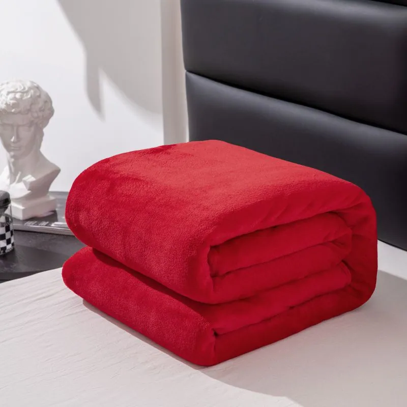 Cross-border Amazon plain fleece blanket cover blanket casual blanket four season bed linen gift solid color blanket