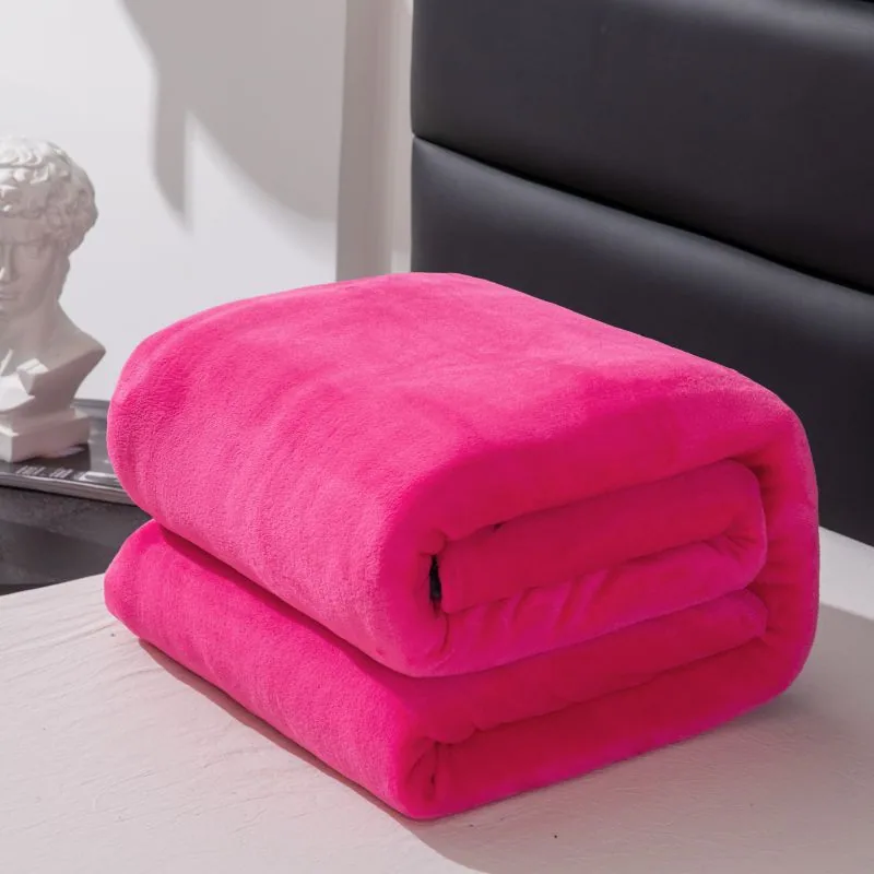 Cross-border Amazon plain fleece blanket cover blanket casual blanket four season bed linen gift solid color blanket 4