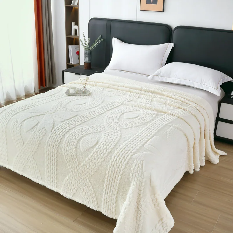 Jacquard Falai fleece blanket double sided thickened blanket office nap blanket solid color gift blanket cross border blanket wh 4