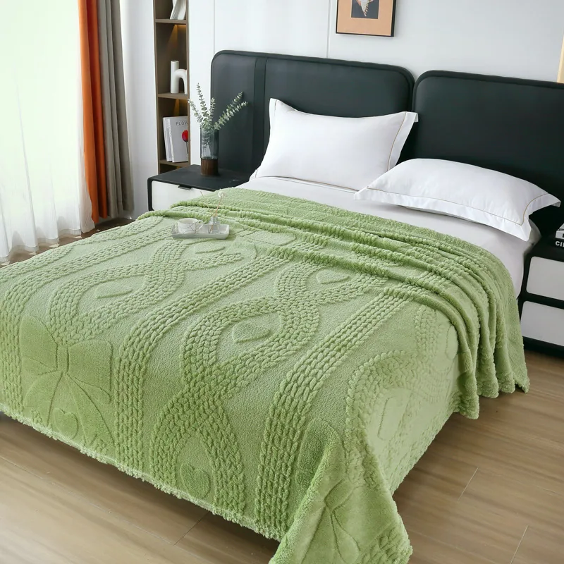 Jacquard Falai fleece blanket double sided thickened blanket office nap blanket solid color gift blanket cross border blanket wh 7