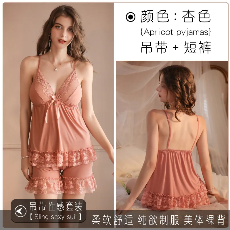High-value loose erotic underwear set young and beautiful lazy style pajamas French sexy and sultry suit 6
