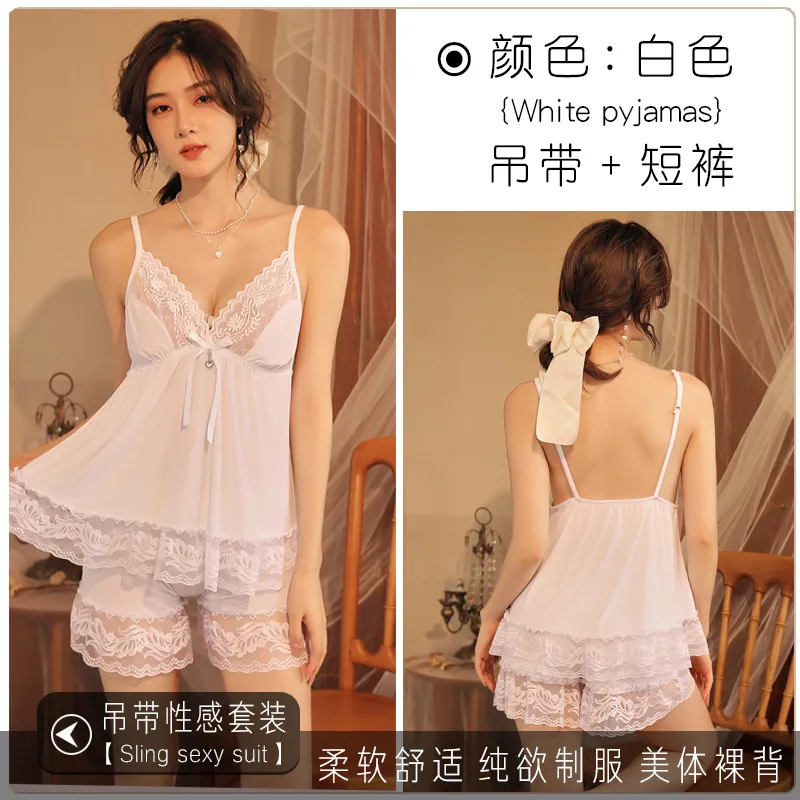 High-value loose erotic underwear set young and beautiful lazy style pajamas French sexy and sultry suit