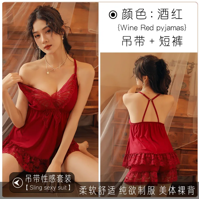 Pure and high-end dresses pure desire style nude thin slip dresses princess style women's uniform pajamas 4