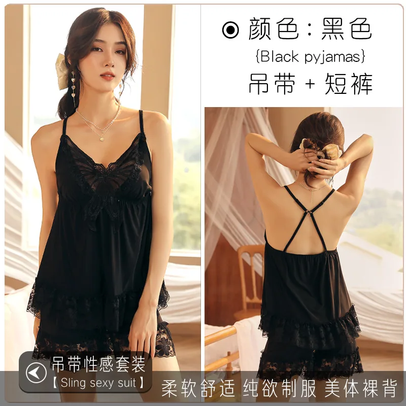 Pure and high-end dresses pure desire style nude thin slip dresses princess style women's uniform pajamas 2