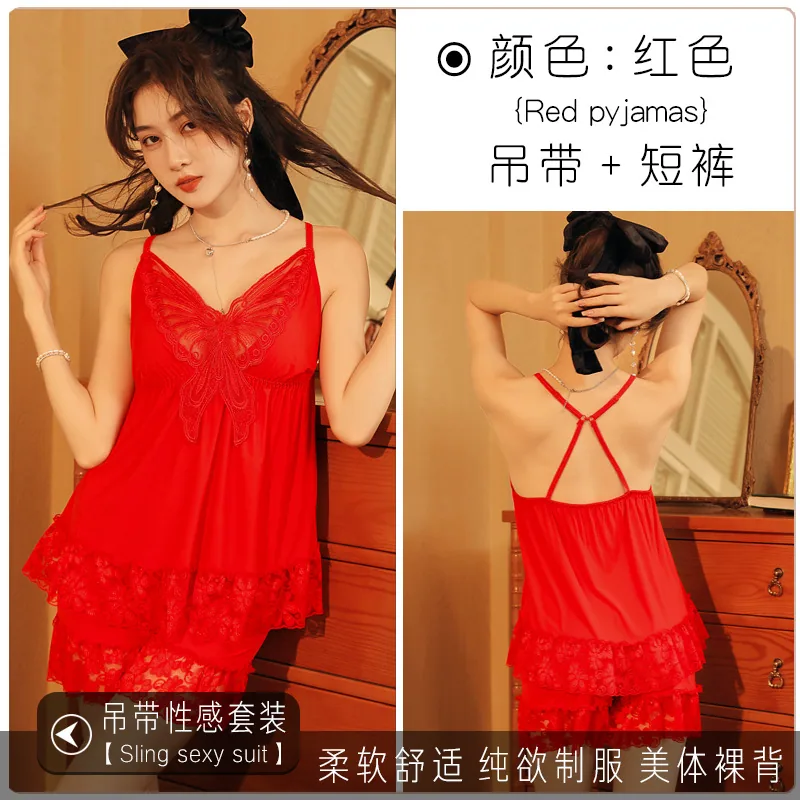 Pure and high-end dresses pure desire style nude thin slip dresses princess style women's uniform pajamas 3