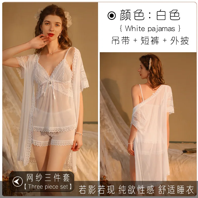 Passionate sweet lust style sex suit summer women's underwear home skirt pure lust style pajamas French uniform seduction nightd