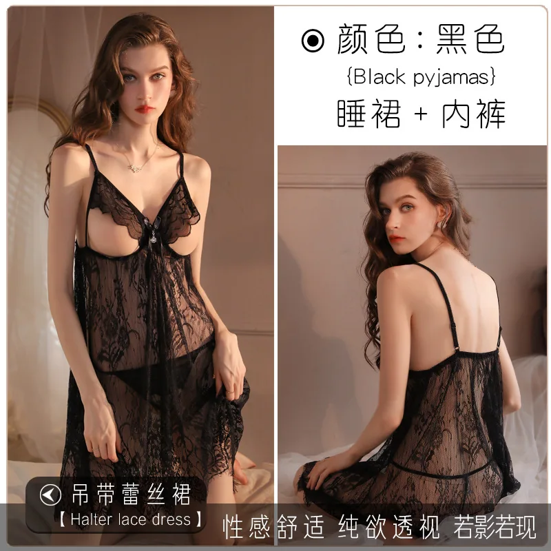 Erotic lingerie plus size see-through passion nightdress suspender seduction glamorous pajamas careful machine women dress whole 2