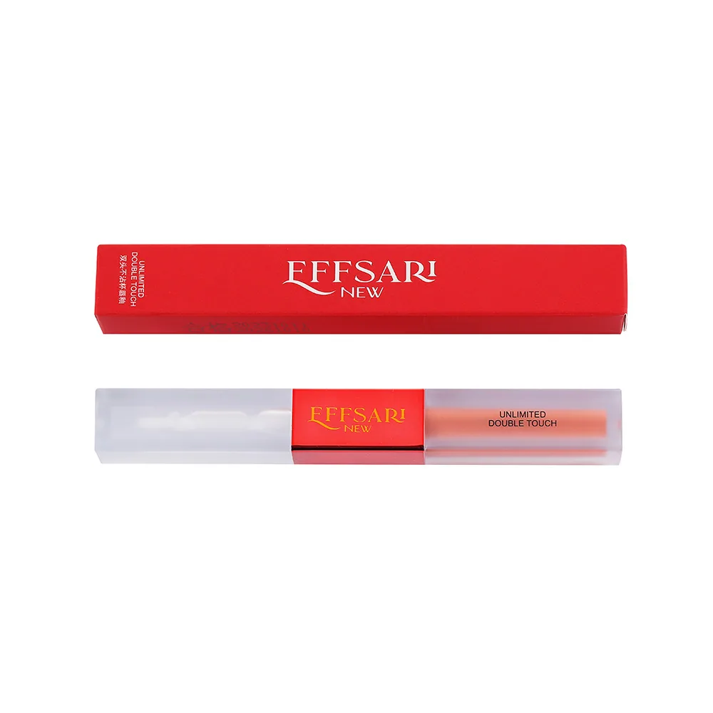 EFFSARI Small Square Tube Matte Air Lip Stain Long-lasting Moisturizing Double Tip Non-stick Cup Lipstick Lipstick Lip Stain