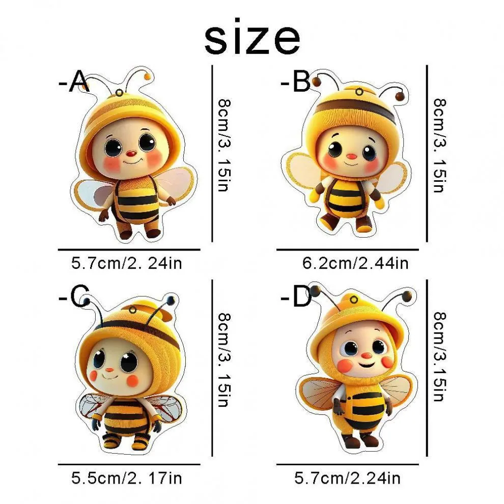 Cross-border Acrylic Creative Cute Yellow Little Bee Car Interior Pendant Backpack Keychain Pendant Ornament 5
