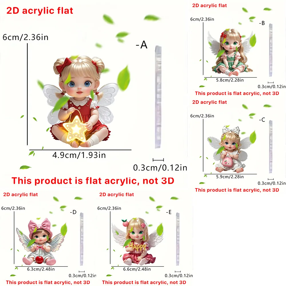 New Angel Baby 2D Flat Acrylic Car Pendant Car Cute Car Interior Car Decoration 6