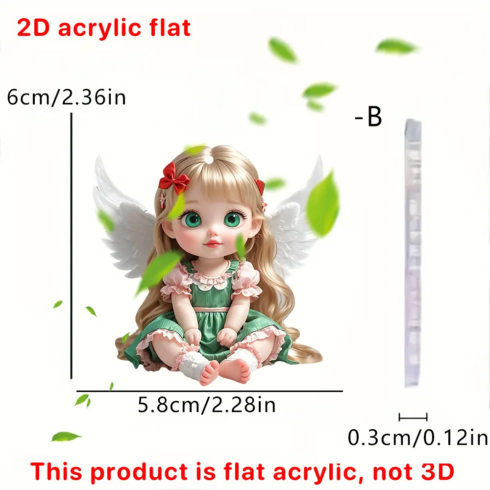 New Angel Baby 2D Flat Acrylic Car Pendant Car Cute Car Interior Car Decoration 2