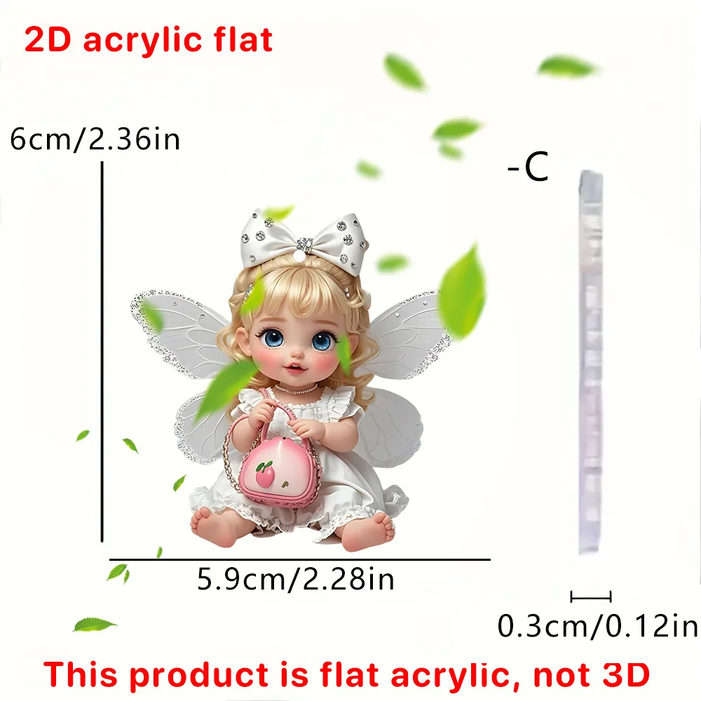 New Angel Baby 2D Flat Acrylic Car Pendant Car Cute Car Interior Car Decoration 3