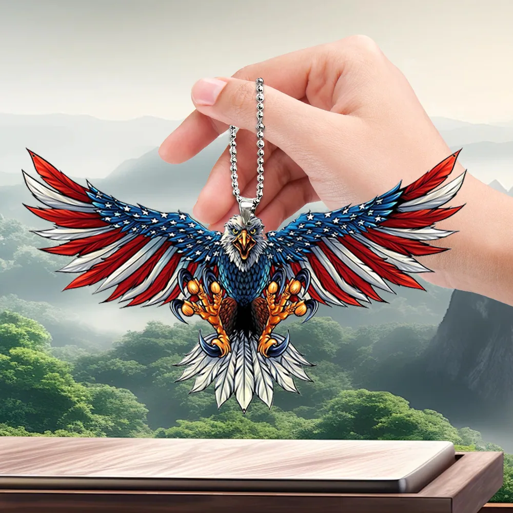 Cross-border hot sale American vulture Independence Day car pendant pendant acrylic pendant car interior manufacturer wholesale 5