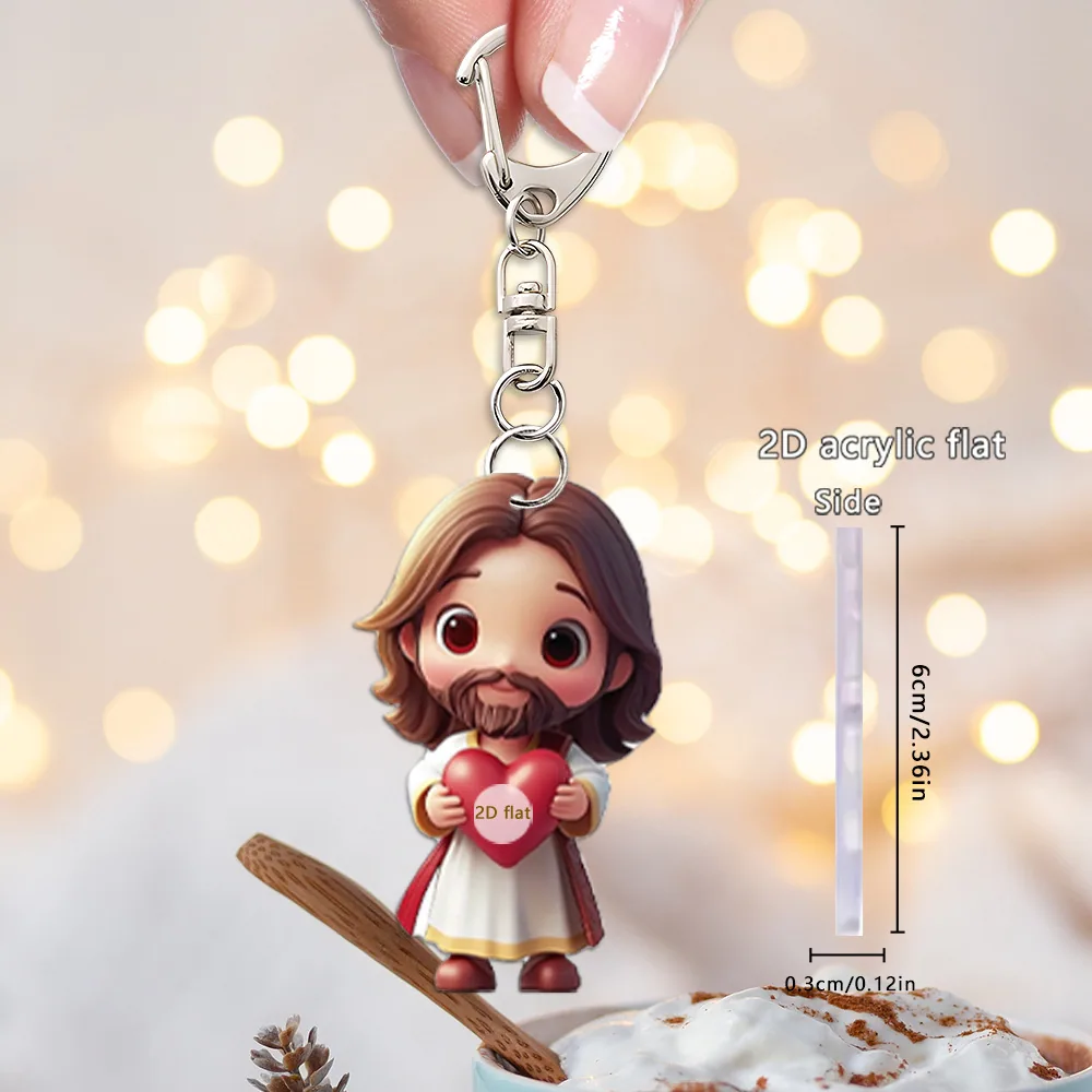 Cross-border new product cute little savage keychain 2D flat acrylic bag car rearview mirror pendant pendant 2