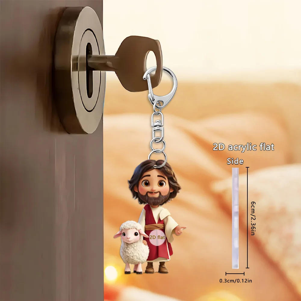 Cross-border new product cute little savage keychain 2D flat acrylic bag car rearview mirror pendant pendant 3