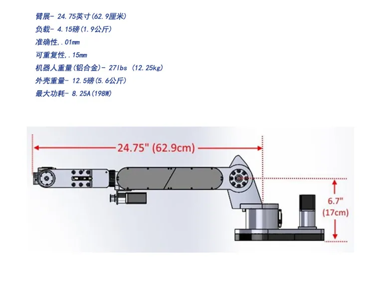 Desktop small six-axis robotic arm manipulator industrial teaching robot open source secondary development spot 6