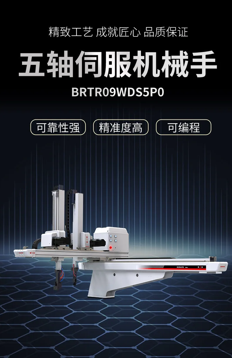BRTR09WDS5P0 Bronte Fünf-Achsen-Servomanipulator Spritzgießmaschine Be- und Entladen horizontaler Laufroboterarm a 8