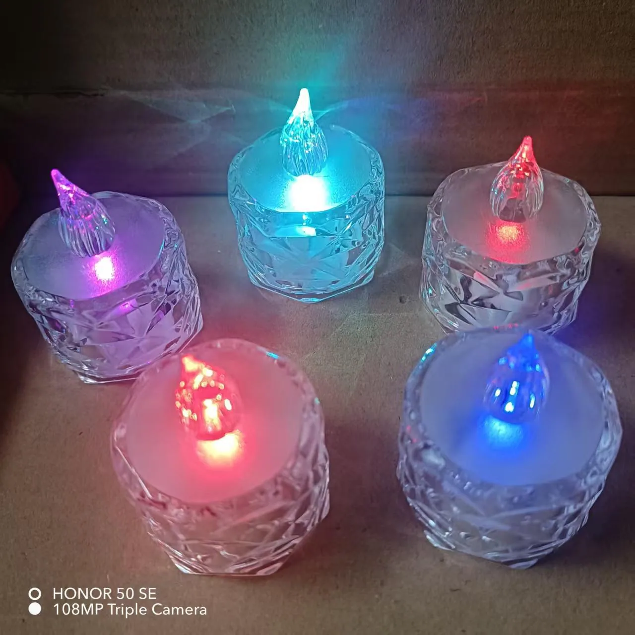 Electronic Candle LED Tea Wax Wedding Birthday Posing Picture Candle Light Transparent Prismatic Electronic Light Candle Light 4