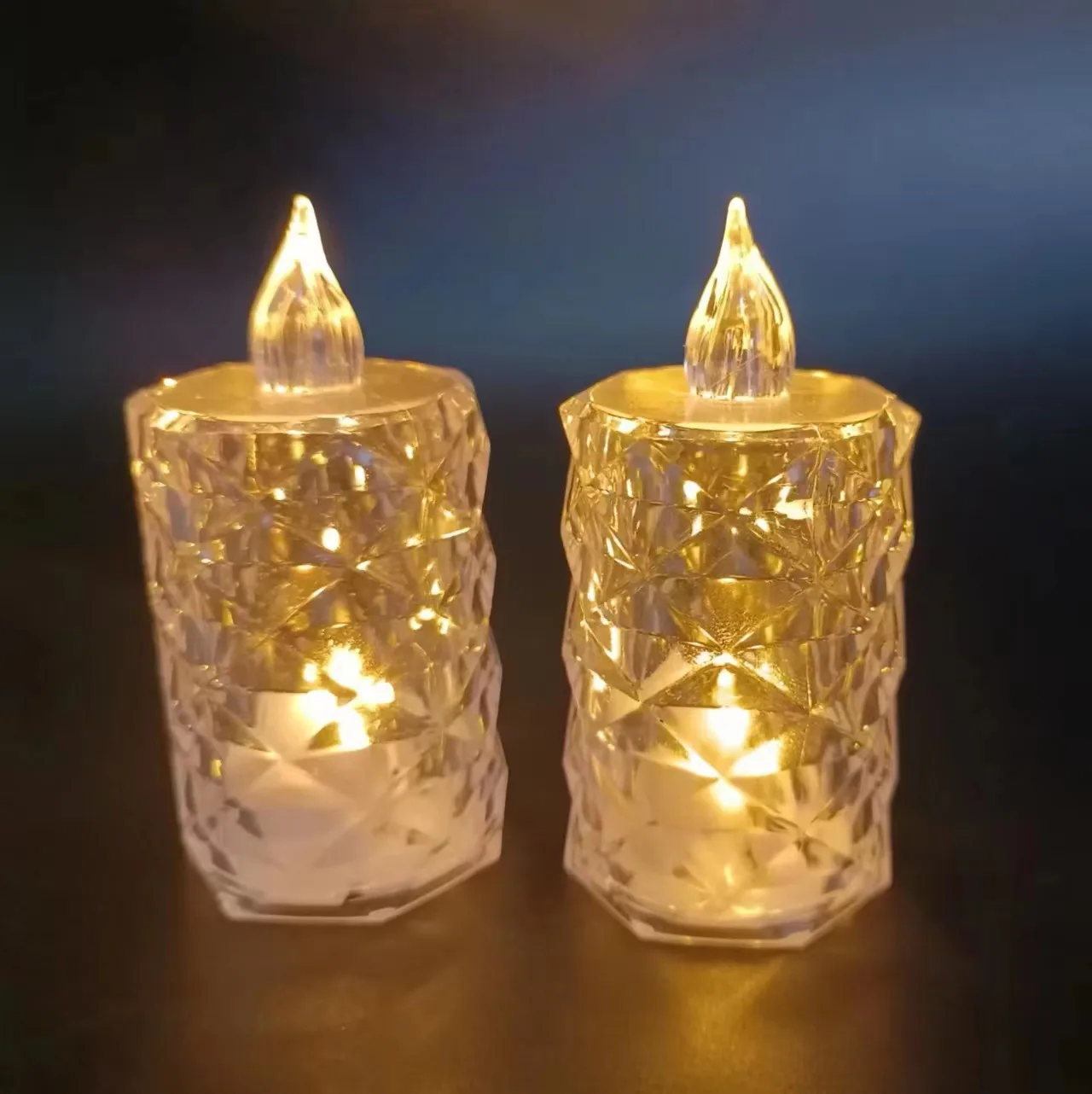 Electronic Candle LED Tea Wax Wedding Birthday Posing Picture Candle Light Transparent Prismatic Electronic Light Candle Light 2