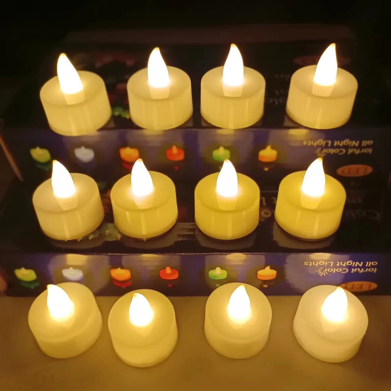 LED electronic candle light small tea wax round smokeless candle led love candle Valentine's Day proposal confession props 3
