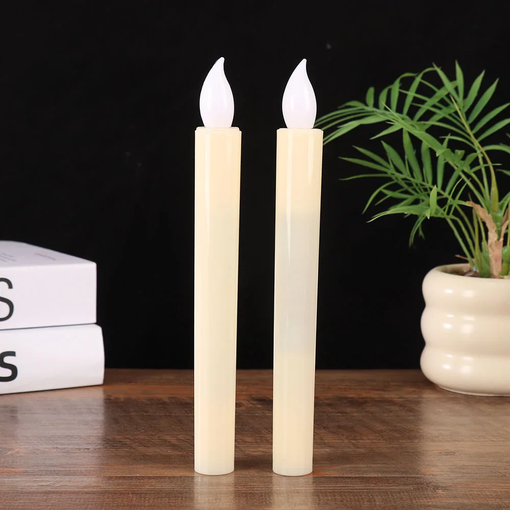 Long pole led electronic candle light smokeless simulated flame head red candle church wedding atmosphere decoration props 3