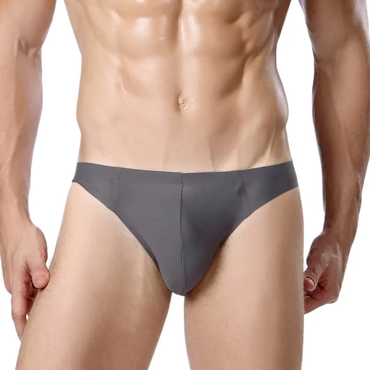 Factory direct sales of high-end men's ice silk breathable and traceless one-piece briefs 3