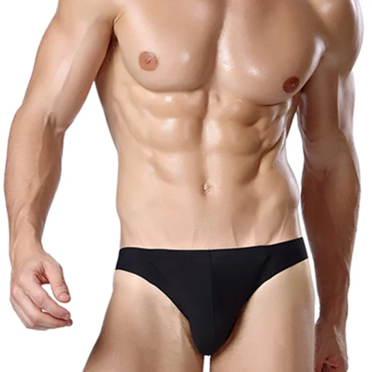 Factory direct sales of high-end men's ice silk breathable and traceless one-piece briefs 2