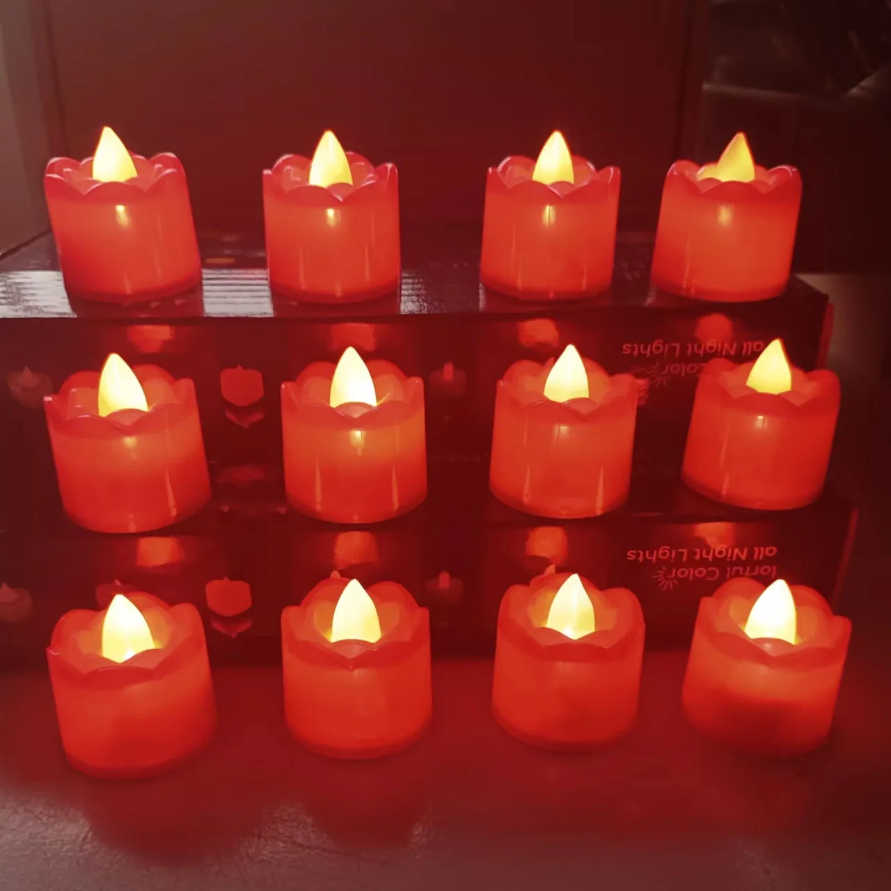Electronic Candle LED Electronic Candle Light Red Rose Candle Light Lotus Flower Lamp Wedding Posing Picture Birthday Candle Lig 3