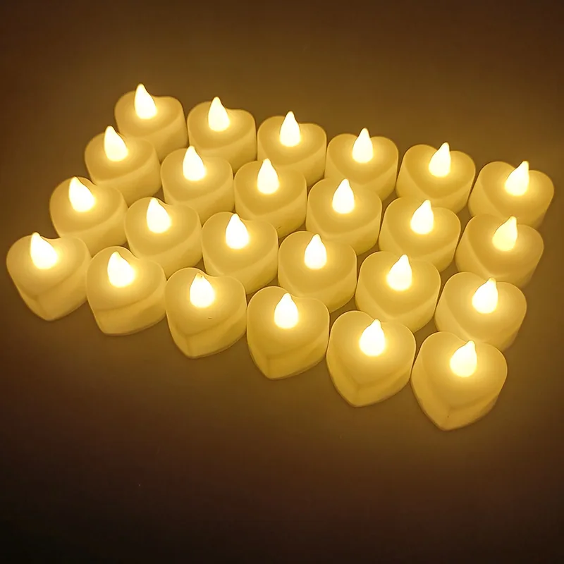 Creative Wedding LED Electronic Candle Lights Wedding Venue Decoration Props Birthday Candle Simulated Plastic Candle Lights 12