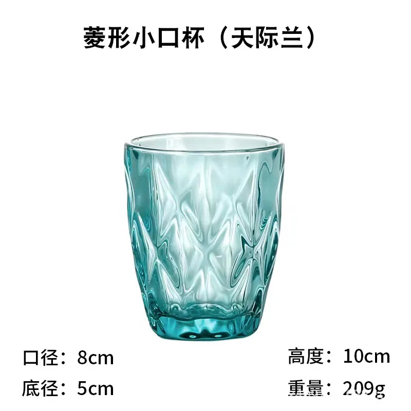 Wholesale Diamond Household Glass Water Cups Colorful Thickened Juice Cups Hotel Hotel Mouthwash Cups Couple Toothbrush Cups 6