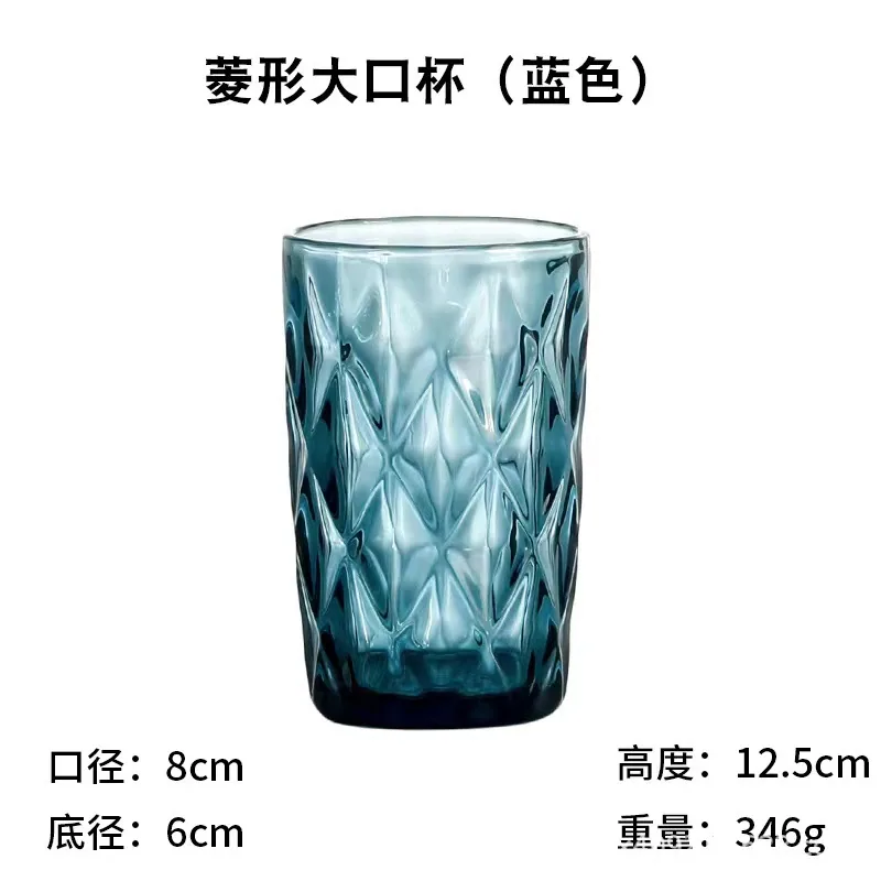 Wholesale Diamond Household Glass Water Cups Colorful Thickened Juice Cups Hotel Hotel Mouthwash Cups Couple Toothbrush Cups 9